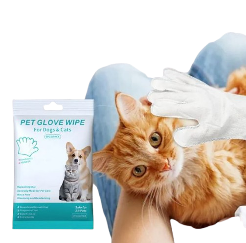 Guantes y Toallitas para Limpieza de Mascotas